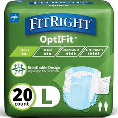 Large OptiFit Incontinence Briefs – Leak Protection & Moisture Wicking, 20 Count