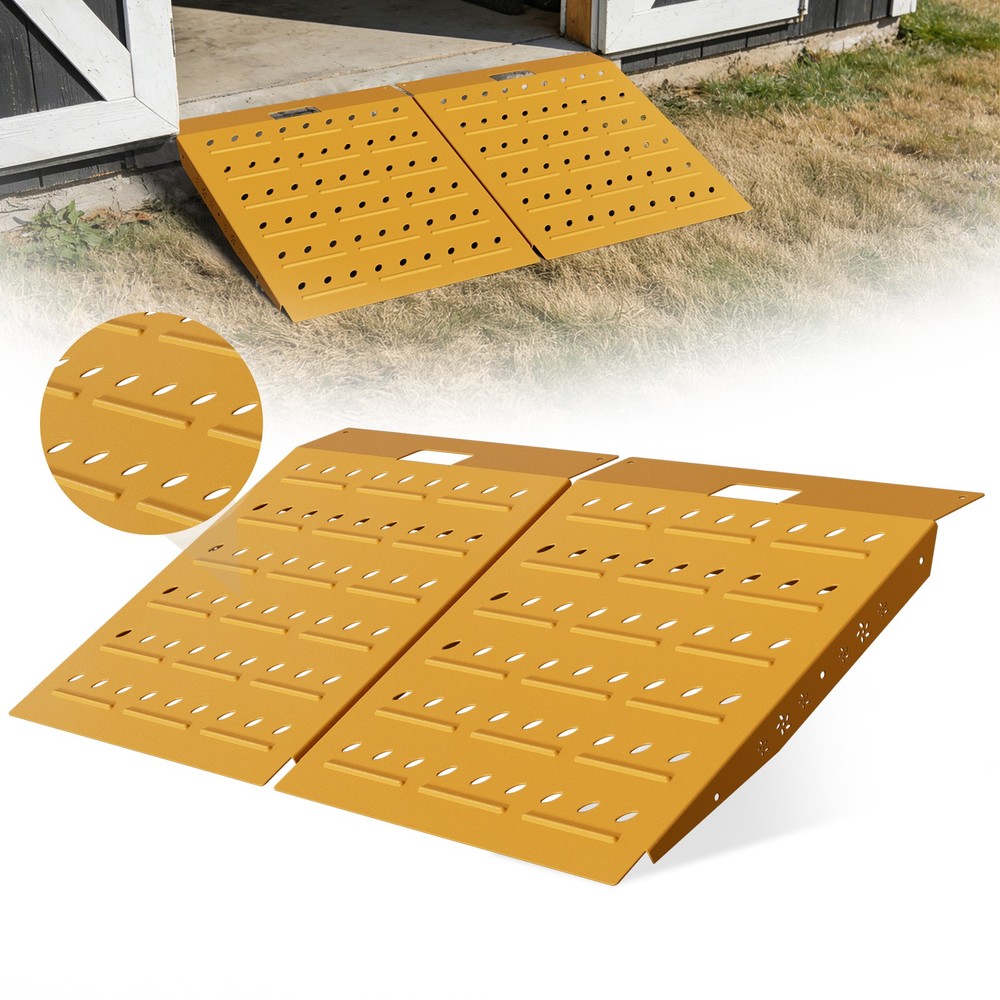 29″ x 48″ Shed Ramps 1800 LB Capacity Alloy Loading Dock Ramp for Garages, Barns