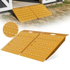 36″ x 48″ Shed Ramps Alloy Loading Dock Ramp for Garages, Barns, ATV 2PCS Yellow