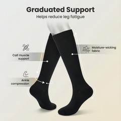 Compression Socks Black M(1Pair 20-30 mmHg Men and for Running, Travel flying…