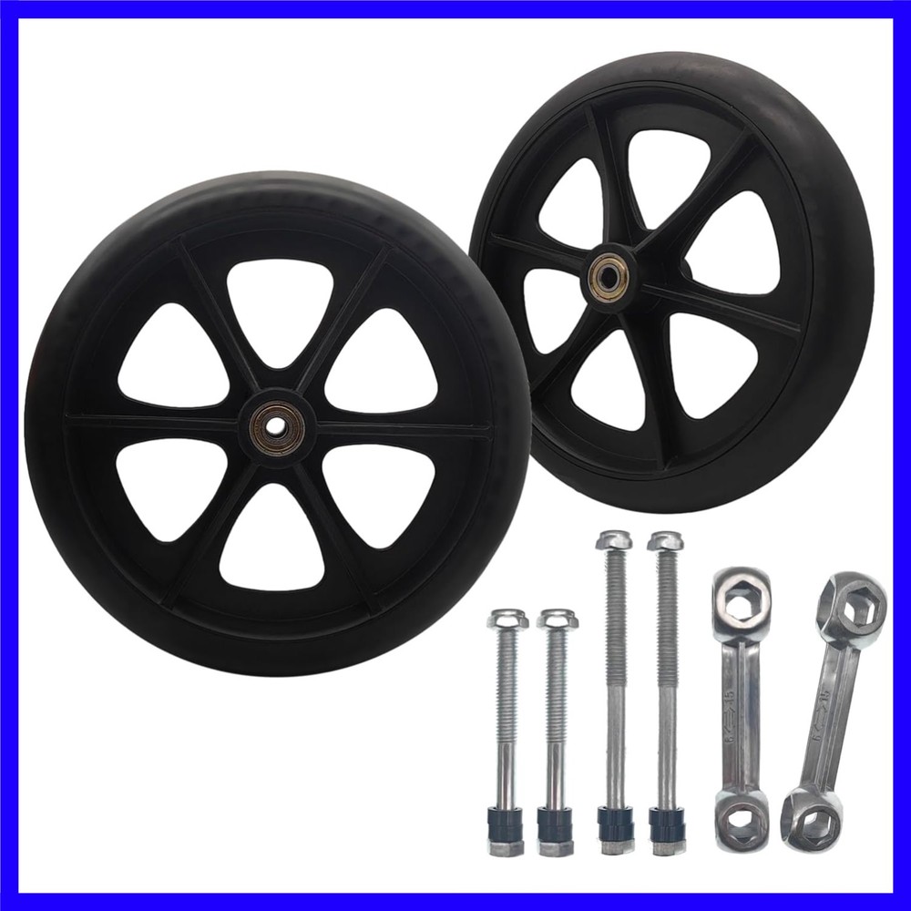 2 Pack Wheelchair Wheel – Environmentally Friendly PU material, 8 Inch Solid …
