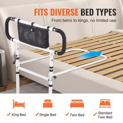 Bed Assist Rail 180° Foldable 450 lb Capacity 4-Level Handle
