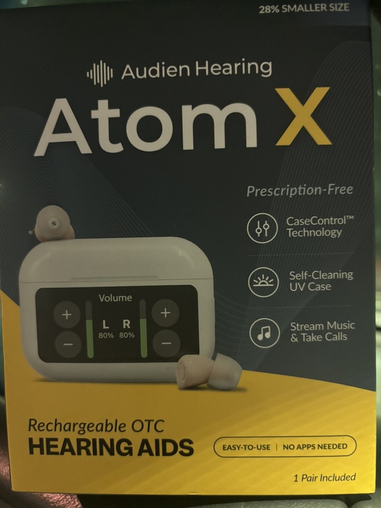 Audien Hearing ATOM X -Rechargeable OTC Hearing Aids – Latest Model Brand New