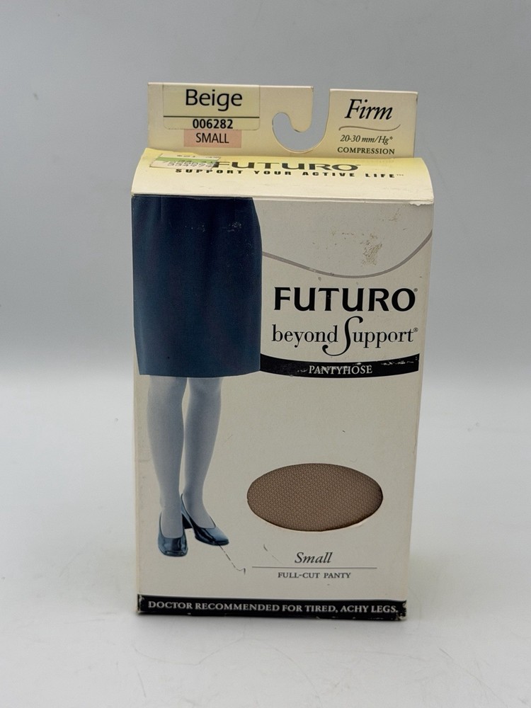 Futuro Beyond Support Firm Compression Pantyhose Small Beige 20-30 mmHg NOS
