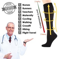 Wide Calf Compression Socks for Men 15-20mmHg Diabetic Socks S-XXXL Plus Size