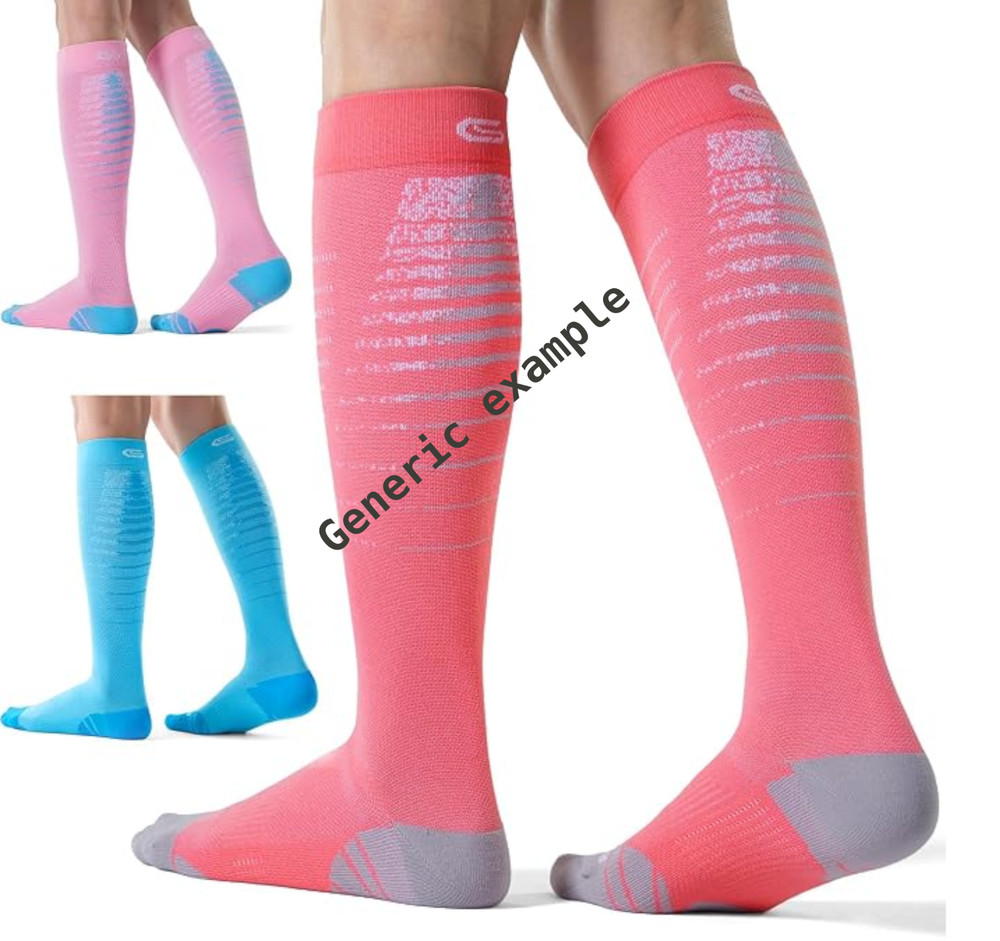 NEW open box-never worn Celersport 3 pack Compression Blue, Rose & Purple Socks