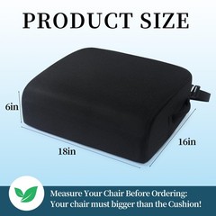 MABOZOO Extra Thick Chair Cushions,Office Booster Seat 18*16*6, Black