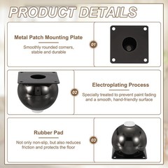 4 Pack Round Metal Furniture Legs for Dresser, and Sofa(3.15″, Gun Black)