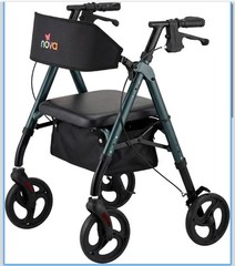 NOVA Star 8 Petite Foldable Rollator Walker for Adults (4’10” – 5’4”), 300 lb
