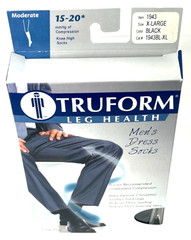 Truform Men’s Microfiber Dress Socks NIP Moderate 15 – 20 mmHg BLACK X-Large
