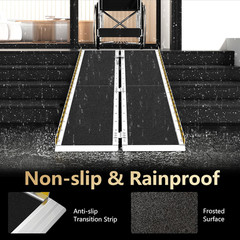 8FT Portable Wheelchair Ramp, Non-Slip Aluminum Folding Handicap Ramp, Ramps for