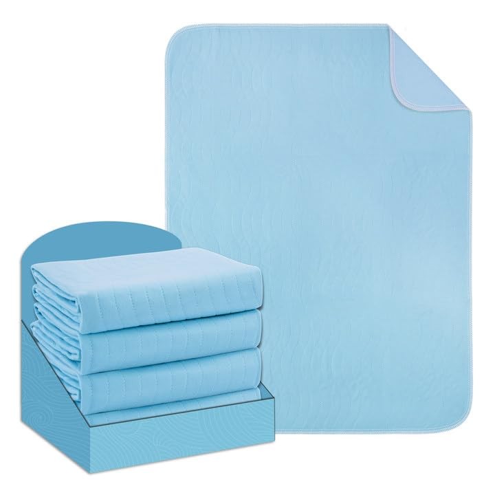 18×24 Inch Washable Underpads Incontinence Bed Pads Waterproof 4 Packs