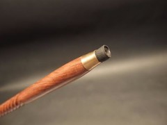 Vintage Antique Style Brass Wood Victorian Walking Stick Cane Spiral Carved 37″