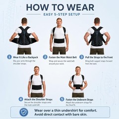 Posture Corrector Back Brace S/M Adustable Upper Lower Back Shoulder Support