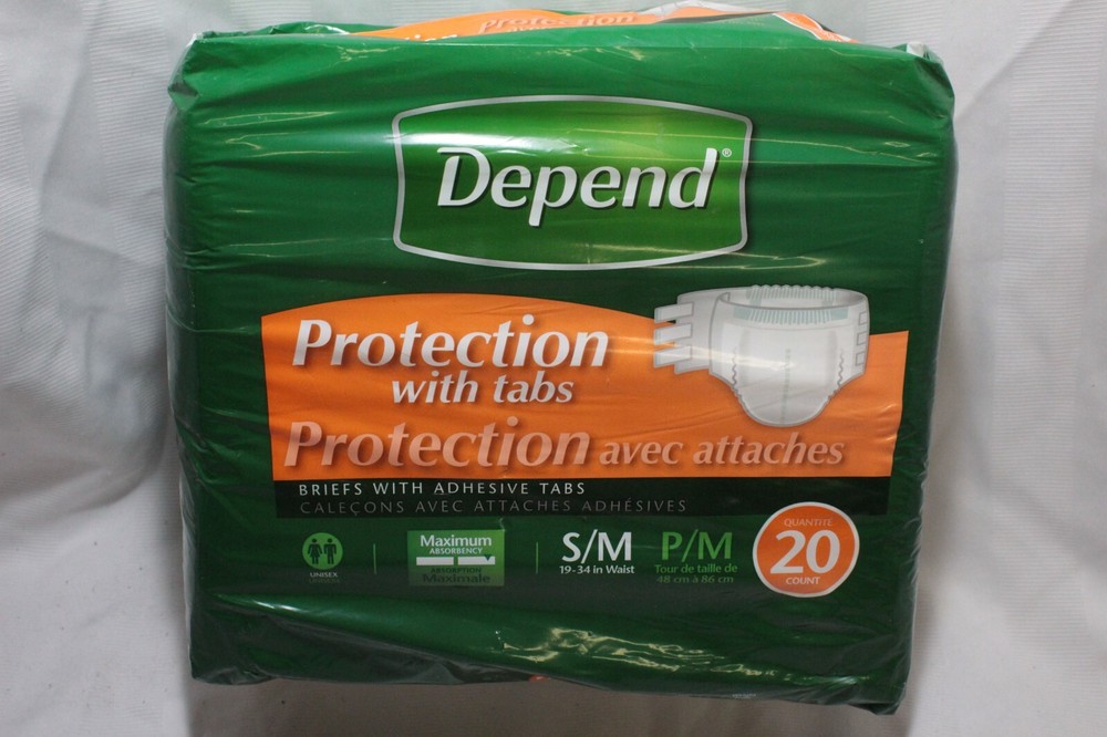 Depend Small/Medium Incontinence Pants, 20 Count unisex adhesive tabs