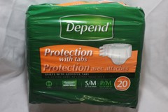 Depend Small/Medium Incontinence Pants, 20 Count unisex adhesive tabs