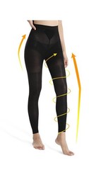 Beister 20-30 mmHg 1 Pair Compression Stockings Women & Men M Med Black Open Toe