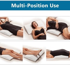 Lumbar Support Pillow for Bed – Medium-Soft Memory Foam, Back & Leg Pain Relief