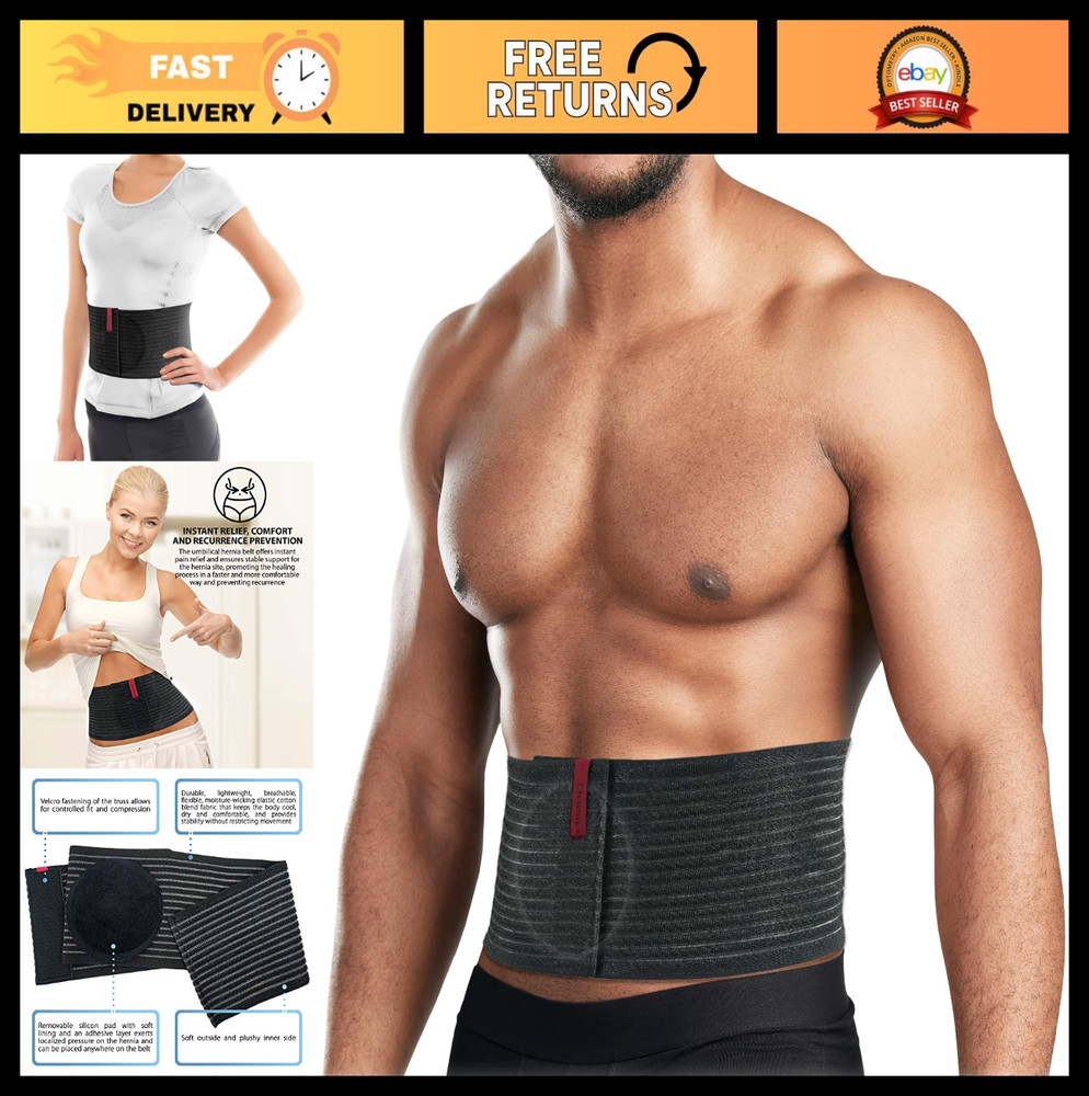 Umbilical Hernia Support Belt for Men & Women – 6.25″ Abdominal Binder, Post-Sur