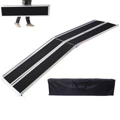 10FT Telescopic Wheelchair Ramp Threshold Ramp Access Ramps Aluminum Entry Ramp