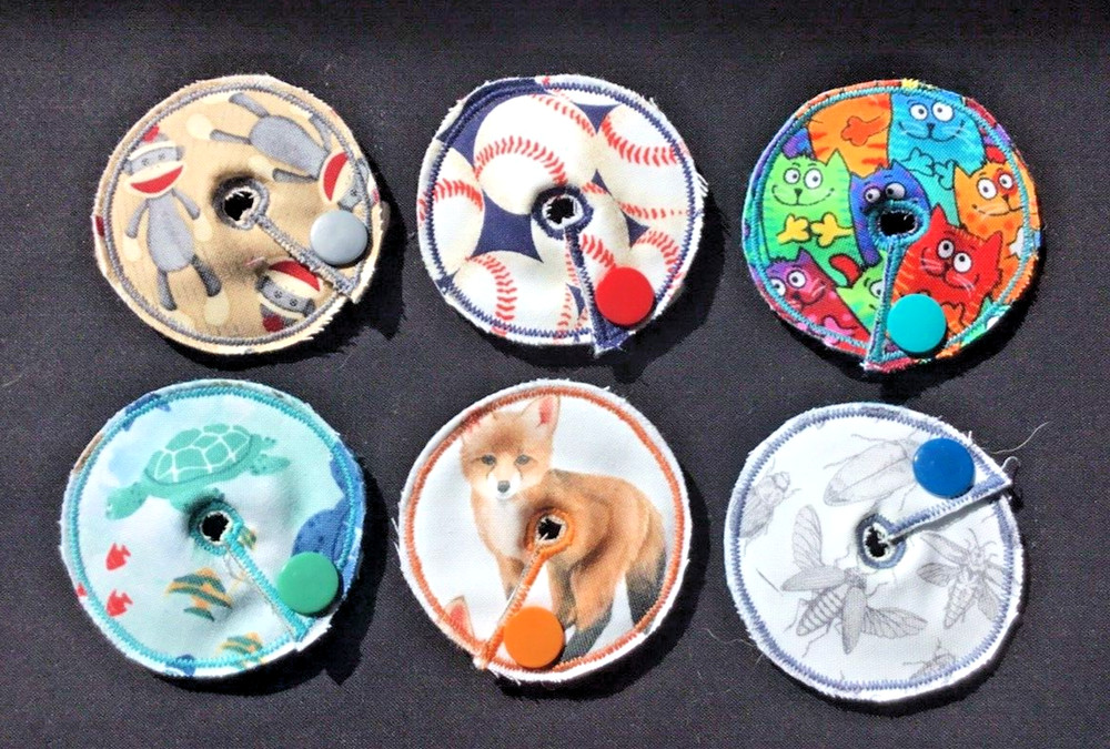 6 Button Buddies – BOYS – Mickey, G Tube, J Peg Feeding Tube Button Covers Pads