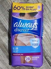 NEW Always Discreet Adult Large Incontinence Underwear for Women-28 count