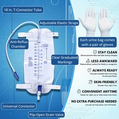Leg Bag 1000mL/33.8oz – Urinary Catheter for Men, Women，Foley Catheter Leg Ba…