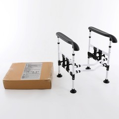 Height/Width Adjustable Toilet Safety Rail for Elderly Steel Frame Max.330 lbs