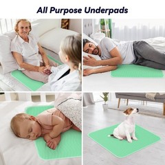 4 Pack 24” x 24” Extra Heavy Absorbency Washable Underpads, Waterproof Nursin…