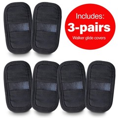 GlidePads Walker Ski Glide Covers 3 Pairs Black