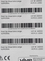 Vive Open Toe Square Toe Post Op Shoe Fracture Medical Shoe Unisex S XL NWT