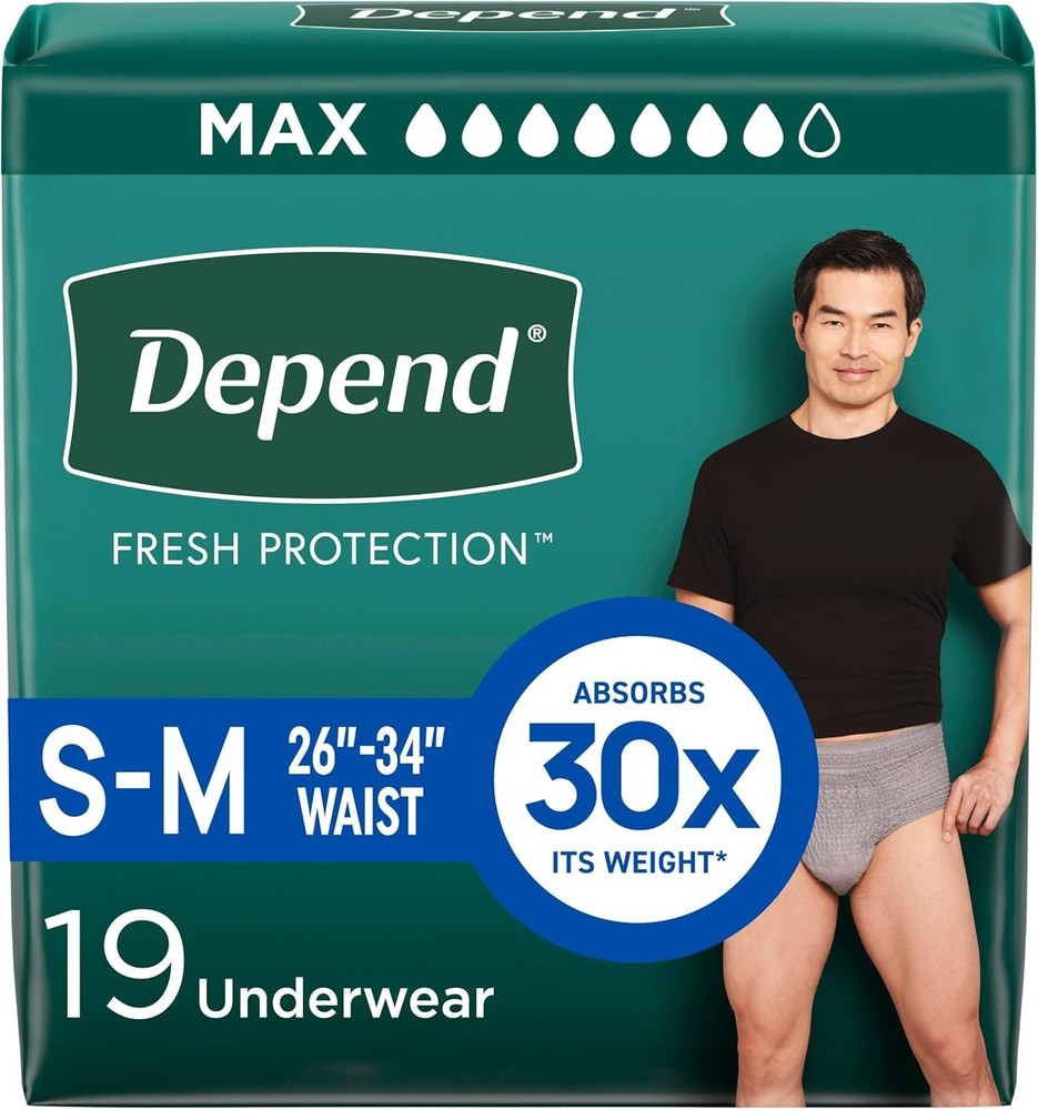Depend Men Incontinence Underwear S/M/L/XL/XXL Max Absorbency
