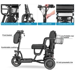 700W Foldable Mobility Scooter 20 miles 48V/10A + Another Airline Battery