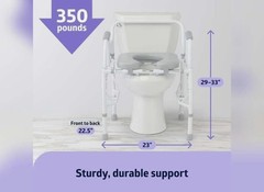 Medline Padded Drop Arm Commode, 350 Lb. Weight Capacity, 1 Count, G1-301DPX1