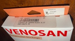 VenoSoft Microfiber Below Knee Highs 30-40mmHg (Black) X-Large Compression Socks
