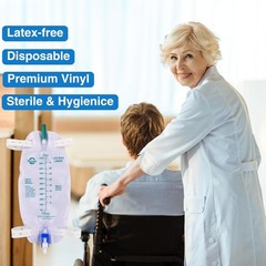 5-Pack 1000ml Catheter Leg Bags with Anti-Reflux Valve 32oz Large Capacity