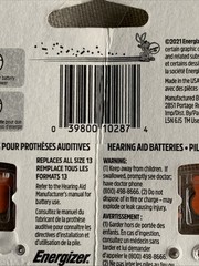 NEW Energizer Size 13 HearingAid Batteries, Free Ship,16 Zinc Batteries 0Mercury