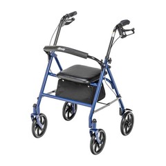 Drive Medical Rollator Walker with Seat – Stable 1 Count (Pack of 1), Blue