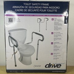 drive Toilet Safety Frame Grey Armrests 18-25″ Width Toilet Mount Seniors, 300Lb