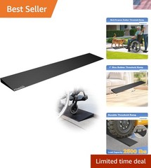 1″ Rise Adjustable Rubber Threshold Ramp for Safe Wheelchair Access – 2500 lbs