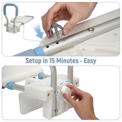 Shower Chair with Bathtub Handrail,Up to 400lbs Capacity