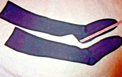 Compression Knee-High Black Socks 1 Pair Size Large