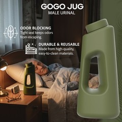 Gogo Jug – Trucker’s Portable Male Urinal Bottle – Large 42oz Capacity – Green