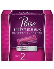 Poise Impressa 8 Count Incontinence Bladder Supports for Bladder Control Size 2