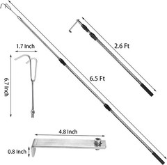 Truck Cargo Grabber Reach Retriever Tool, 6.5 Feet Truck Telescoping Pull Pole