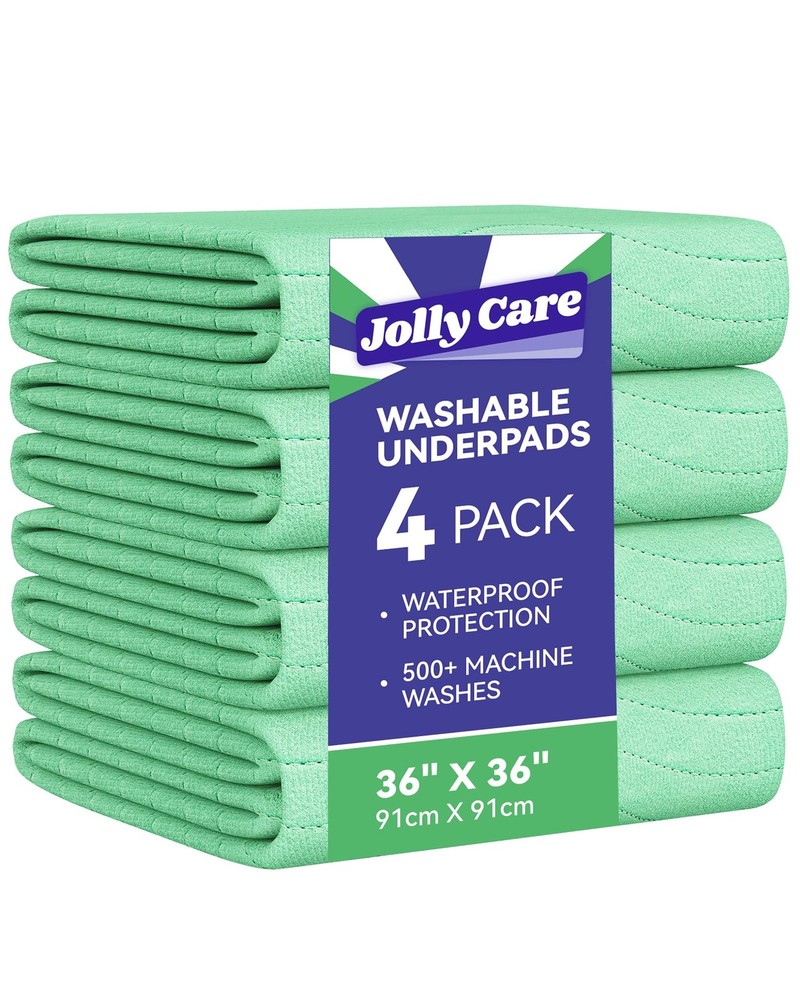 Washable Underpads Waterproof, 4 Pack 36″ x36“ Heavy Absorbency Incontinence…