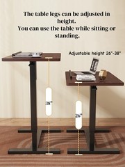 Bedside Table Folding Laptop Stand Overbed Table with Wheels Height Adjustable