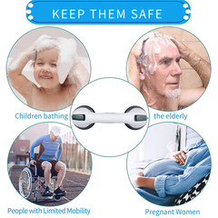 2 Pack StableGrip Suction Shower Safety Handle Grab Bars Grip for Seniors Kids