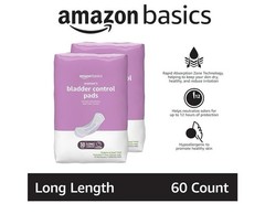 Amazon Basics Women Incontinence Bladder Control Pads 60 Ct Long Length Ultimate