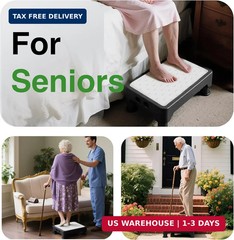 COOL-ANGLE Adjustable Step Stool for Adults & Seniors, 650LBS Heavy Duty Bed Ste